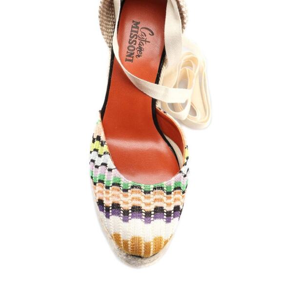 Missoni x CASTANER Carina chevron wedge espadrilles Size 6 Multicolor - Picture 3 of 13